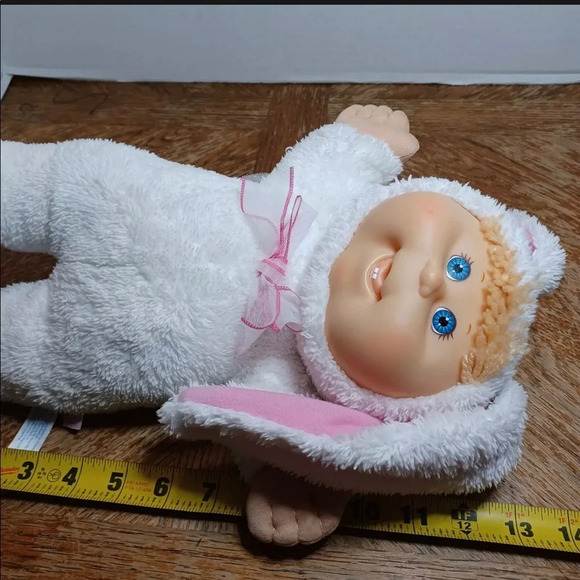 2006 Cabbage Patch Kids White Bunny Rabbit Pink Ears & Paws Blue Eyes 13”. - Picture 7 of 7
